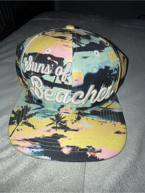 Tropical Print Snapback Hat - Pastel Multicolor